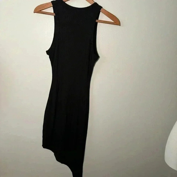 Naked wardrobe SIDE TIE ASYMMETRIC HEM TANK DRESS IN BLACK S - Picture 4 of 5